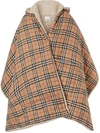 BURBERRY FLEECE-LINED VINTAGE CHECK HOODED CAPE