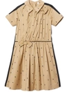 BURBERRY STAR AND MONOGRAM PRINT FLARED DRESS