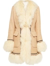 MIU MIU SHEARLING-TRIM MIDI COAT