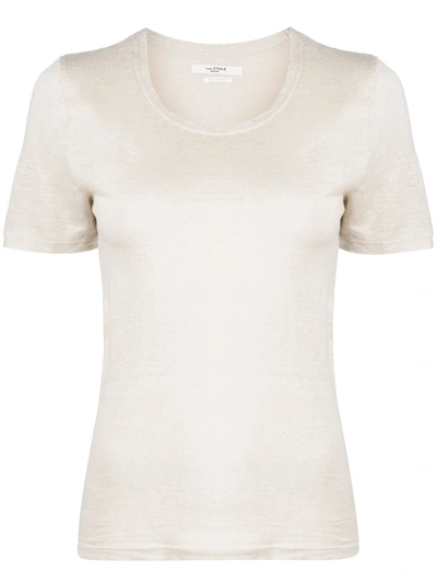 Isabel Marant Étoile Kiliann Round-neck Linen T-shirt In Neutrals