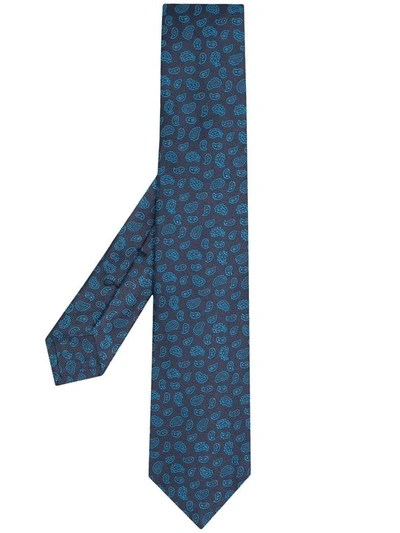 Kiton Silk Tie In Blue