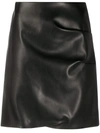 Patou Black Faux-leather Mini Skirt In Black
