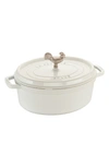 STAUB 5.75-QUART OVAL COQ AU VIN ENAMELED CAST IRON DUTCH OVEN,1123102