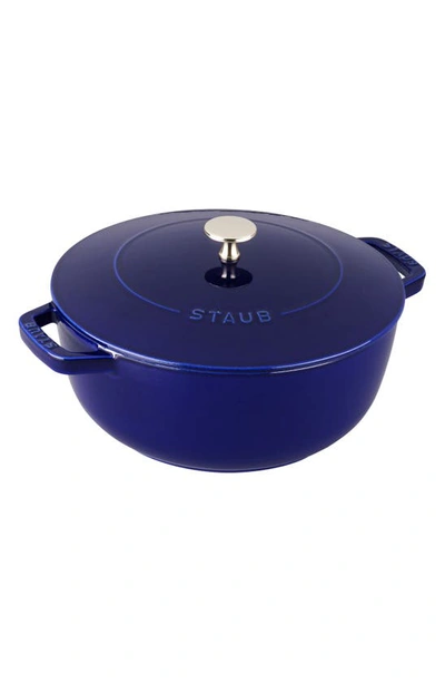 Staub Stuab Cast Iron 3.75-qt. Essential French Oven Lilly Lid In Blue