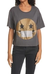 Le Superbe Keep Smiling Graphic T-shirt In Washed Black
