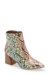 Steve Madden Nix Pointed Toe Bootie In Rainbow Snake Print