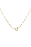 ADINAS JEWELS SPRING RING OVAL LINK NECKLACE,N03620GLD-160