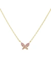 ADINAS JEWELS PAVE BUTTERFLY PENDANT NECKLACE,N04139-GLD-622
