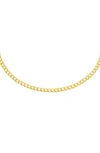 ADINAS JEWELS FLAT CUBAN CHAIN NECKLACE,N02975GLD-1575IN-953