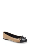 Michael Michael Kors Melody Cap Toe Flat In Toffee Leather