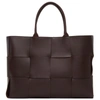 BOTTEGA VENETA BURGUNDY LARGE INTRECCIATO ARCO TOTE