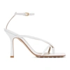 Bottega Veneta Square Toe 90mm Strappy Sandals In White