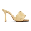 BOTTEGA VENETA BEIGE INTRECCIATO ‘THE LIDO’ HEELED SANDALS