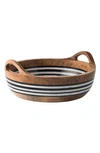 Juliska Stonewood Stripe Round Serving Bowl In Natural Stripe