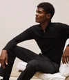 Reiss Blackhall Wool Funnel Neck Half Zip Pullover In Black