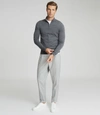 Reiss Mitchell Melange Funnel Neck Half Zip Pullover In Mid Grey Melange