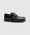 REISS HIGH SHINE LEATHER MONK STRAP SHOES,REISS81706720045