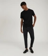 Reiss Bless Solid Crewneck T-shirt In Black