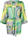 VERSACE BAROQUE-PRINT SILK ROBE