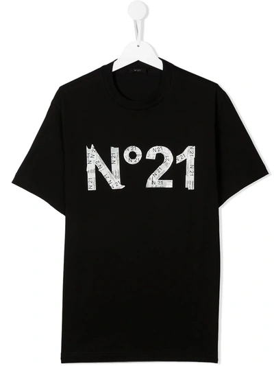 N°21 Teen Logo Print T-shirt In Black