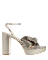 Loeffler Randall Natalia Metallic Knot Platform Sandals In Gold