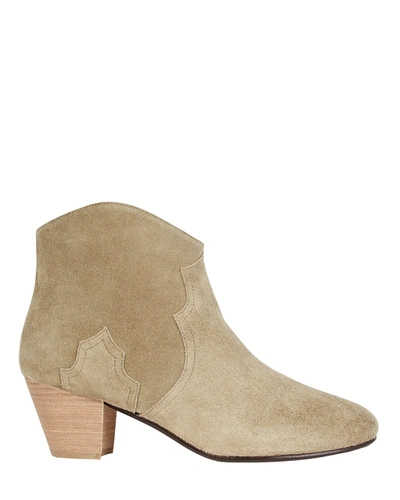 Isabel Marant Dicker Suede Leather Boots In Beige