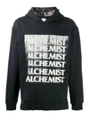 ALCHEMIST BLACK COTTON/WOOL HOODIE,11662593