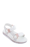 Melissa Women's Papete + Rider Strappy Sandals In White Pink