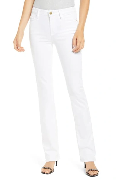 Frame Le Mini Boot High Waist Jeans In Blanc