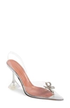 Amina Muaddi Begum Transparent Pointed Toe Slingback Pump In Transparent