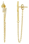 ADINAS JEWELS LIGHTNING BOLT CHAIN EARRINGS,E09561GLD-153