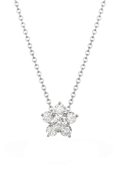 Kwiat Floral Cluster Diamond Pendant Necklace In White Gold/ Diamond