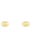 GUCCI RUNNING G 18K GOLD STUD EARRINGS,YBD65221900100U