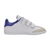 Isabel Marant Beth Leather And Suede Velcro Trainers In White,blue