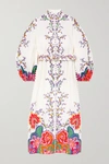 ZIMMERMANN THE LOVESTRUCK BELTED PAISLEY-PRINT LINEN MIDI DRESS