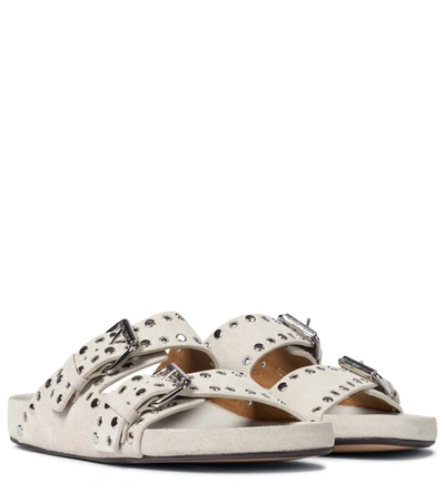 Isabel Marant Stud-embellished Slip-on Sandals In White