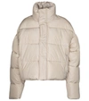 Balenciaga Bb Oversized Cropped Hooded Quilted Shell Jacket In Neutrals