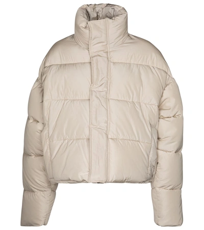 Balenciaga Bb Oversized Cropped Hooded Quilted Shell Jacket In 9757 Chalky White