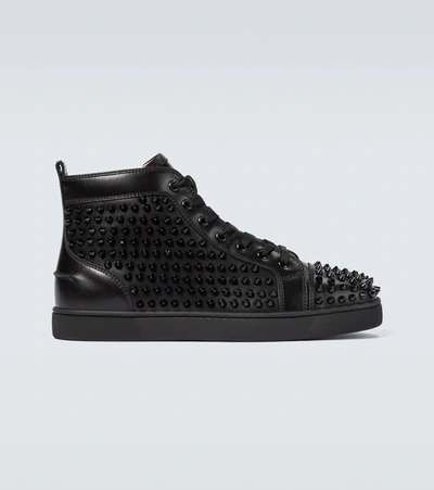 Christian Louboutin Black Louis Spikes Sneakers