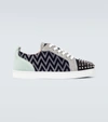 Christian Louboutin Louis Junior Spike-embellished Suede Trainers In Multicoloured