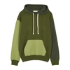 JW ANDERSON GREEN LOGO-EMBROIDERED HOODED COTTON SWEATSHIRT,3957055