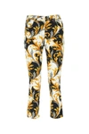 VERSACE VERSACE BAROQUE PRINT CROPPED JEANS