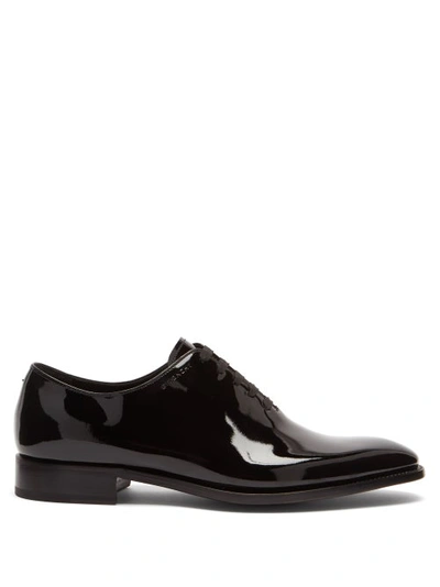 Givenchy Classic Oxford Lace Up Shoes In Black Patent Leather