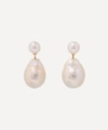 MIZUKI GOLD BAROQUE PEARL DROP EARRINGS,000717715