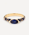 ALICE CICOLINI GOLD MEMPHIS BLUE SAPPHIRE CANDY PAVE RING,000720897