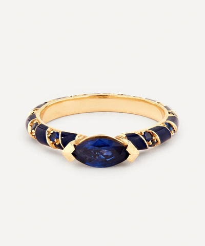 Alice Cicolini Gold Memphis Blue Sapphire Candy Pave Ring