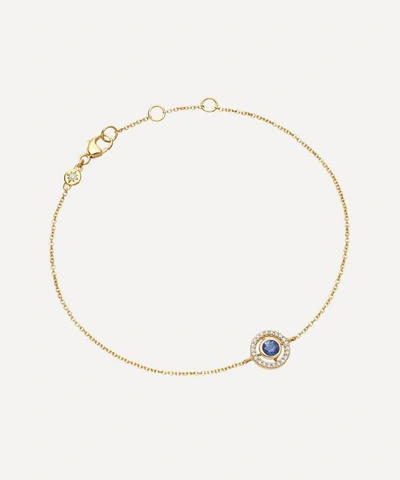 Astley Clarke 14ct Gold Mini Icon Aura Blue Sapphire And Diamond Bracelet