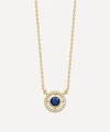 Astley Clarke 14ct Gold Mini Icon Aura Blue Sapphire And Diamond Pendant Necklace In Gold