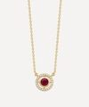 Astley Clarke Mini Aura Icon 14ct Recycled Yellow Gold, Ruby And Diamond Pavê Necklace In Gold