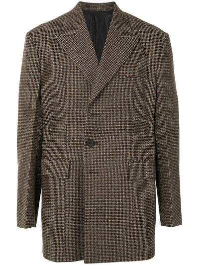 Wooyoungmi Three-button Check Jacket In Brown